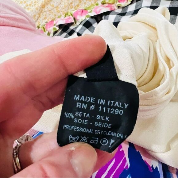 Derek Lam Cream Silk Sleeveless Fringe Tie Blouse Top Size 4 IT 40 - Picture 11 of 13